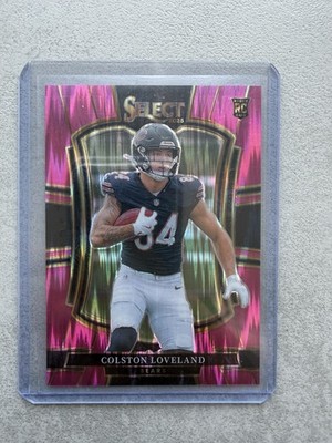 Colston Loveland RC Chicago Bears Panini Select Pink Shock NFL Football 2025