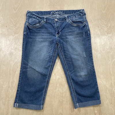 Rue21 Cropped Jeans Women's Size 3 / 4 Blue Distressed