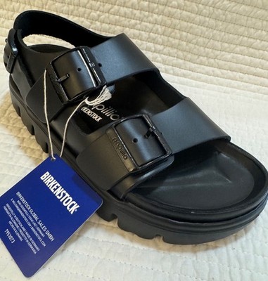 BIRKENSTOCK PAPILLIO MILANO EXQUISITE CHUNKY SANDALS BLACK 38