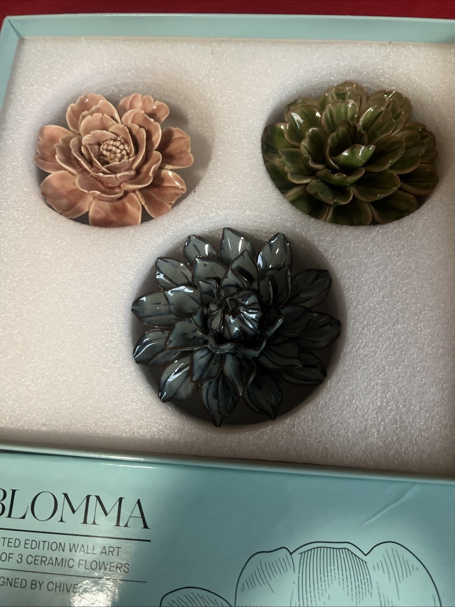 CHIVE “BLOMMA' Artificial Ceramic Plant - Handmade Wall Decorative