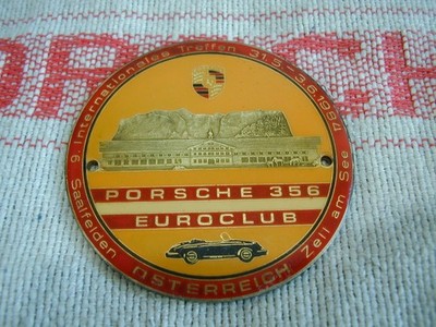 9th Int. Treffen PORSCHE 356 EUROCLUB grill badge Zelle am See Bob Garretson