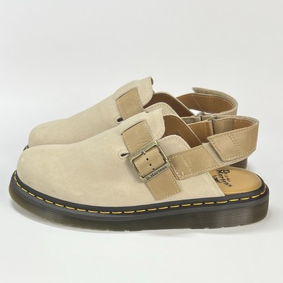 Dr. Martens Jorge II Suede & Leather Slingback Mules Shoes Beige