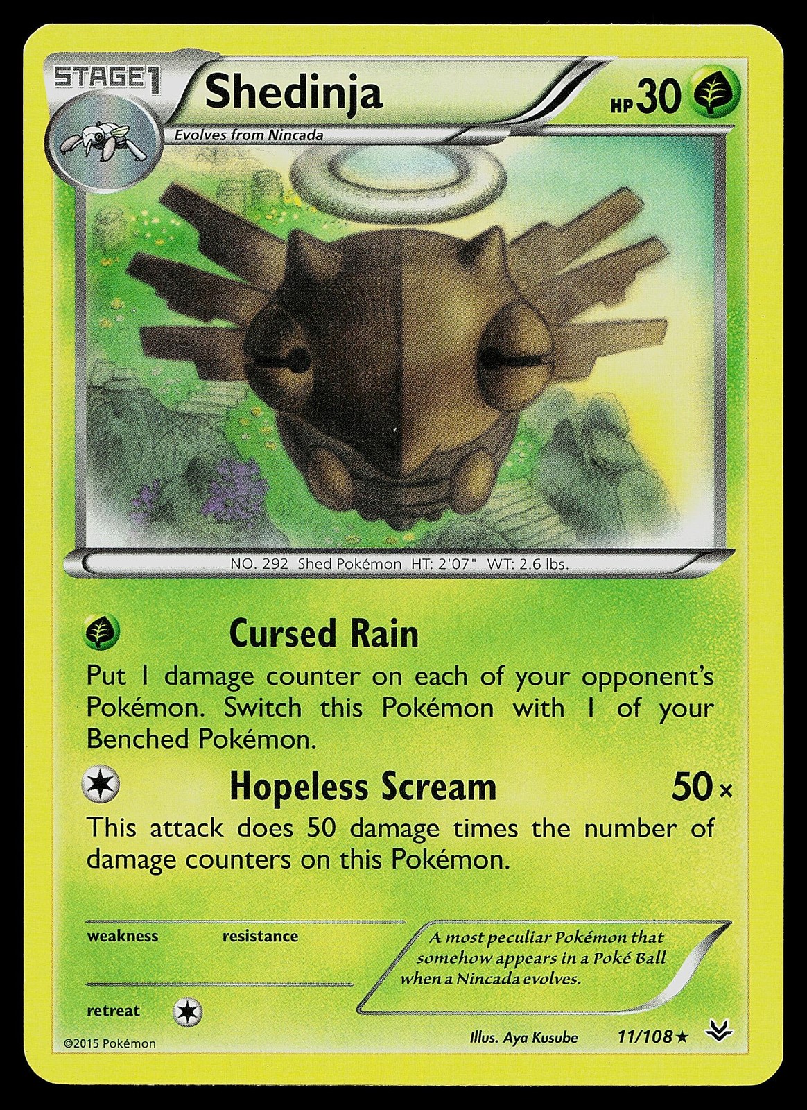 Pokemon Card Shedinja 11/108 XY - Roaring Skies