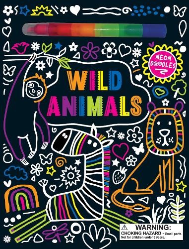 Neon Doodles Book - Wild Animals by Tracy Hare 9781912544592 NEW - Image 6