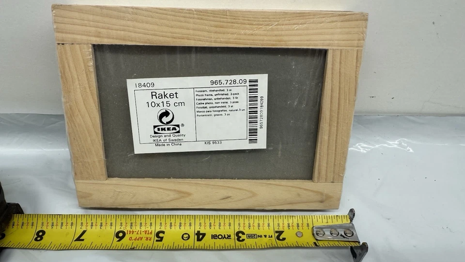 IKEA RAKET Set of 3 Unfinished Wood 4x6" 10x15cm Picture Frames Brand New Sealed - Image 4 of 4