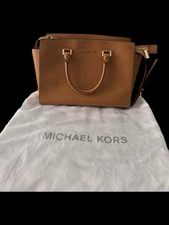 Michael Kors Satchel Handbag Purse Brown Designer Top Handle Bag