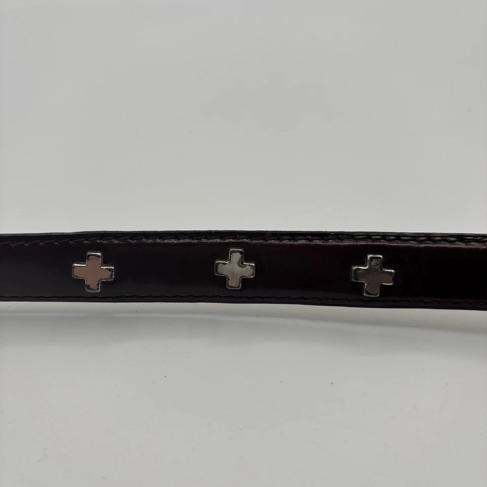 Vintage 90s Las Cruces Belt Womens M Genuine English Leather Silver Buckle *FLAW - Image 3 of 4