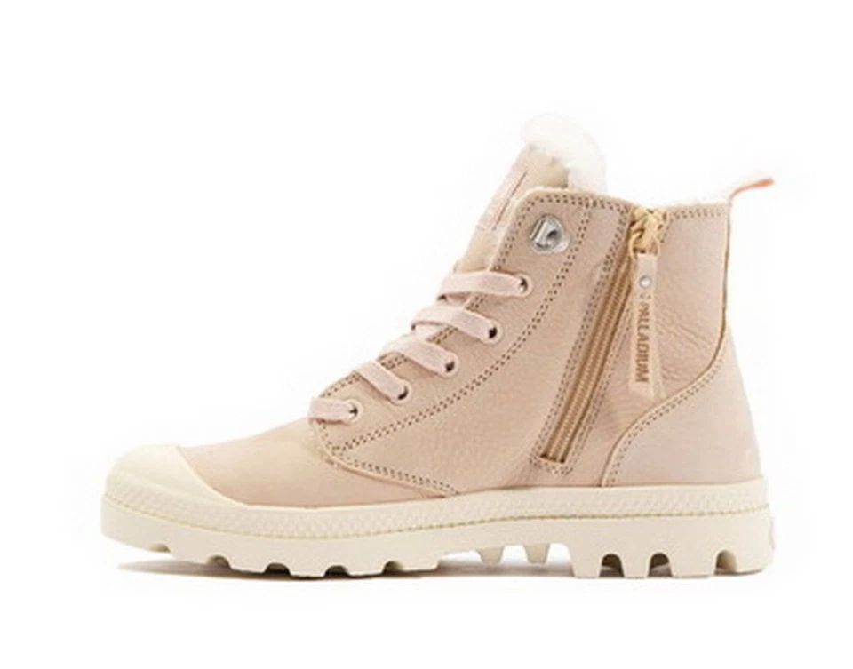 Palladium Schnürboot PAMPA HI ZIP WL Beige Leder Warm High Sneaker Stiefelette - Bild 3 von 4