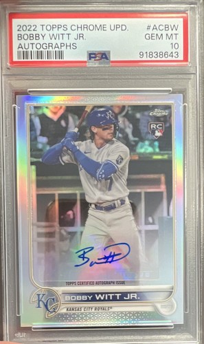 Topps 2022 Chrome Update Autographs Bobby Witt Jr. #AC-BW RC Auto PSA 10