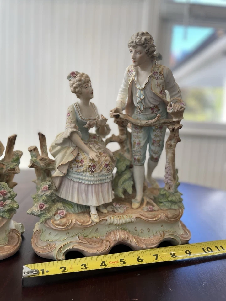 Antique Dresden Porcelain Figurines Man and Woman (set of 2 or sold seperately) - Image 2 of 4