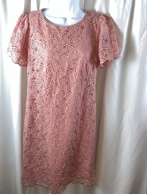 ann taylor lace shift dress Ann Taylor Factory Women’s Pink Lace Shift Dress Size 8 Floral Eyelet  Fairycore