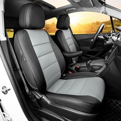 Leather Seat Covers for Buick Encore 2013-25 5-Seat Full Set Black + Gray 2876