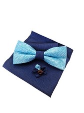 Kit papillon fazzoletto e spilla da uomo cerimonia