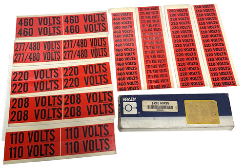 BRADY 6GX95 VOLTAGE MARKER TAG CARDS (BOX OF 9)