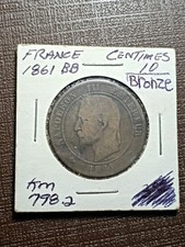 France 1861 BB Centimes 10