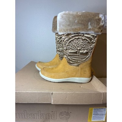 Timberland Splash Blaster Girls Youth 3 Wheat Gold Winter Boots 33706M New