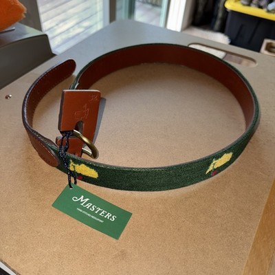 2026 Masters Smathers And Branson Green Needlepoint Patron Golf Belt Size 32