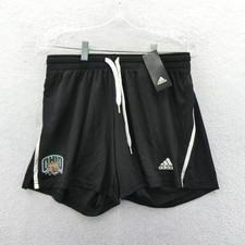 Adidas Shorts Womens Medium Ohio Bobcats NCAA Black Athletic Drawstring NEW