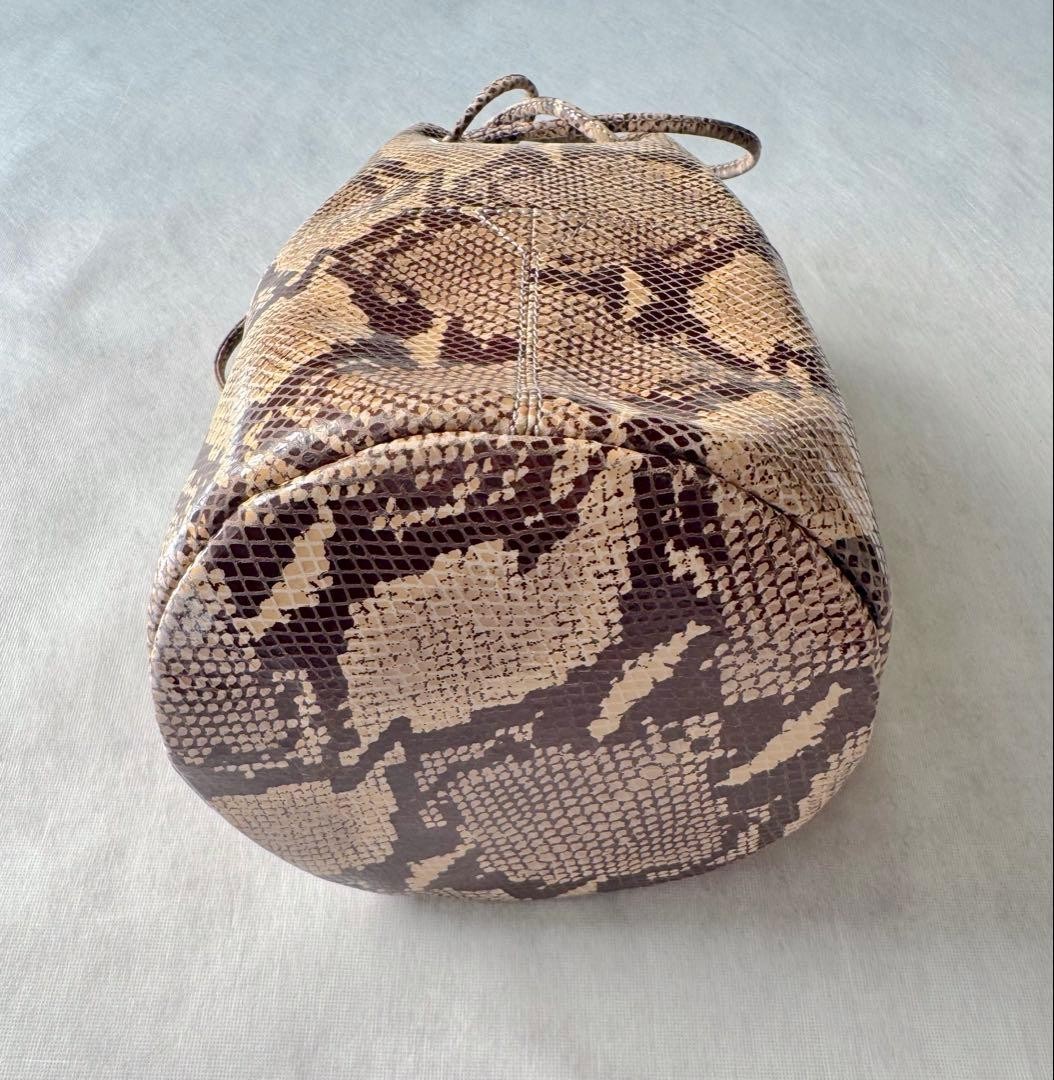 Marco Masi Python Pattern Drawstring Bucket Bag L… - image 3