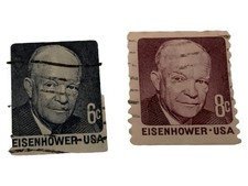 TUSA Timbres USA Eisenhower 6c & 8c Vintage Collection Multicolore