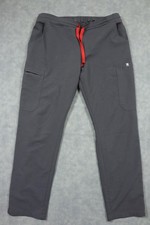 FIGS Technical Collection Pants Womens Medium Gray Jogger Cargo Scrub Drawstring