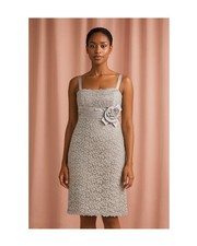R M Richards Petite 6P Taupe Lace Dress Women s Wedding Guest Cocktail Evening