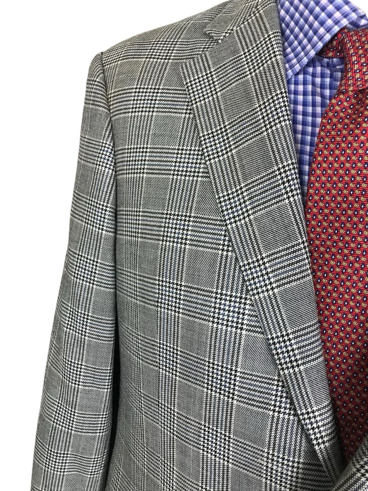 Nordstrom Sport coat Jacket Gray Glenplaid 2 Button SILK  Wool Blends Men’s 40R - Image 3 of 4