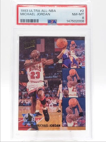 MICHAEL JORDAN 1993-94 FLEER ULTRA FIRST TEAM ALL-NBA BULLS #2 PSA 8 Q6118