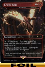 1x - Kratos' Rage [Pyrohemia] - FOIL BORDERLESS - Secret Lair: Playstation MTG