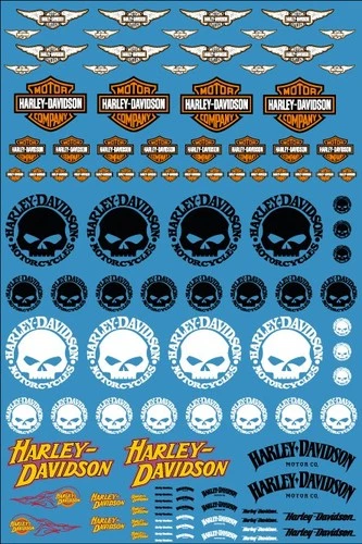 Water Decal, 10cm/15cm, Harley, Motorcycle, 1:64, Hotwheels, Matchbox, Maisto