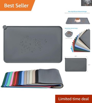 Silicone Waterproof Dog Feeding Mat - Anti-Slip & Easy-Clean 18.5''x11.5''