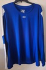 Under Armor Women's Heat Gear Blue/White Tshirt Sz 2xl Preowned