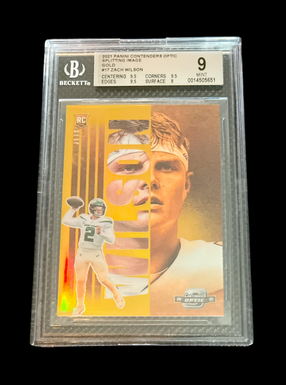 Zach Wilson Panini Contenders Optic Splitting Image #SI17 Gold