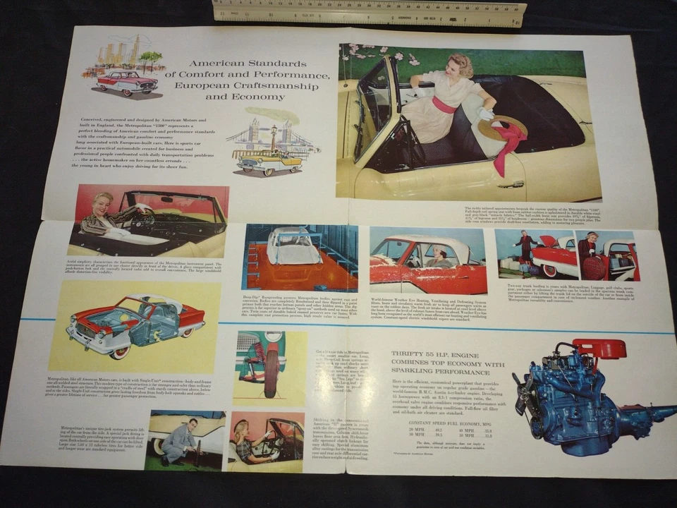 Vint. orig. NASH Metro 1962. desplegable + parche, calendario y aplicación/índice de club Foto 4 de 4