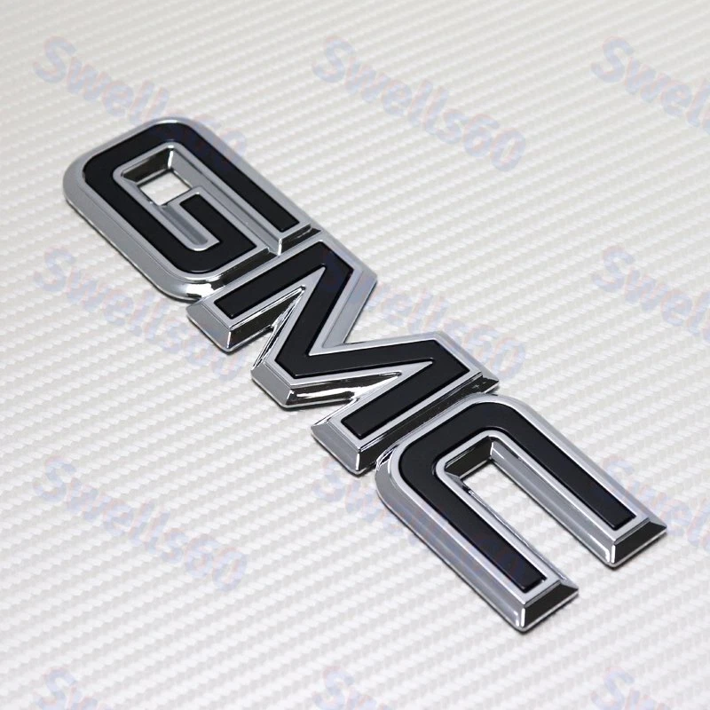 Insignia emblema puerta levadiza trasera negra para GMC Sierra Yukon Canyon C1500 C2500 C3500 Foto 2 de 4