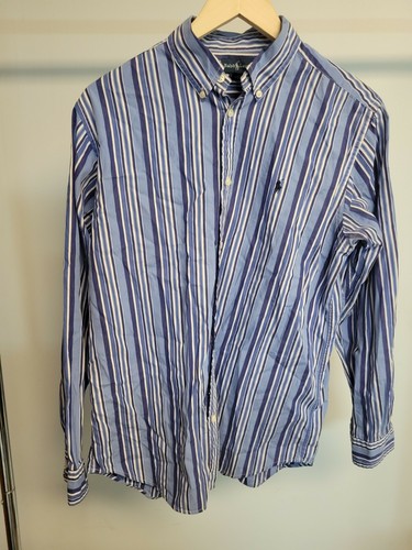 Ralph Lauren Button Down Shirt Mens XL Blue Striped Long Sleeve Classic Fit  - Picture 1 of 5