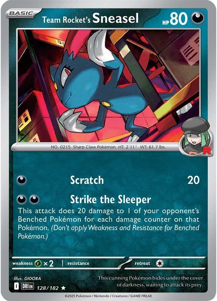 Team Rocket's Sneasel 128/182 Sv10: Destined Rivals Reverse Holo
