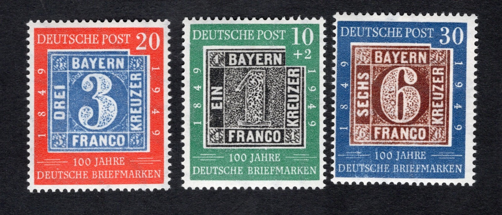 West Germany 1949 stamps Mi#113-115 START10%ONLY MH CV=144$