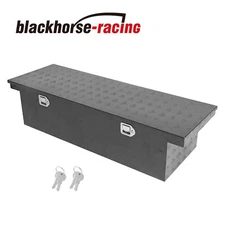 60"X20"X14" Storage Toolbox + Lock Heavy Duty 5 Bar Tread Truck Pickup Black