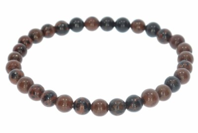  Mahagoni Obsidian Kugel Edelstein Stretch Armband 6mm - Größe wählbar 6S120