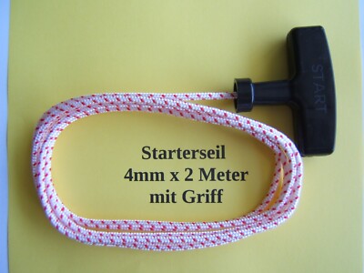   Starterseil 4mm x 2 Meter mit Griff, Made in Germany