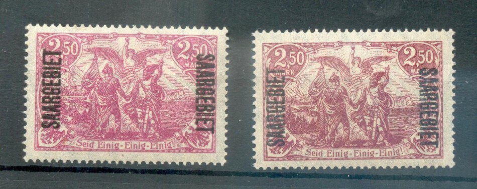 Saar 43a+d Two Good Colors** MNH Mint Never Hinged BPP 57EUR (73717)
