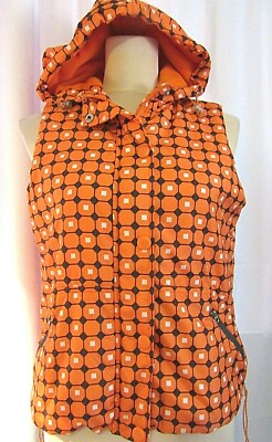 ACTIVOLOGY WOMEN'S ORANGE DRAWSTRING HEM W FULL ZIP VEST FLEECE LINING SIZE PM