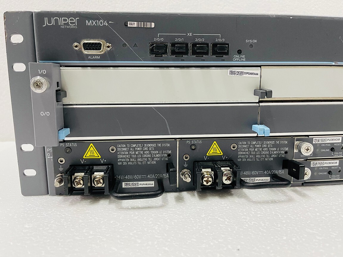 Juniper MX104DC Router W/ 2x RESMX104 Engine & 2x PWRMX104DC Power