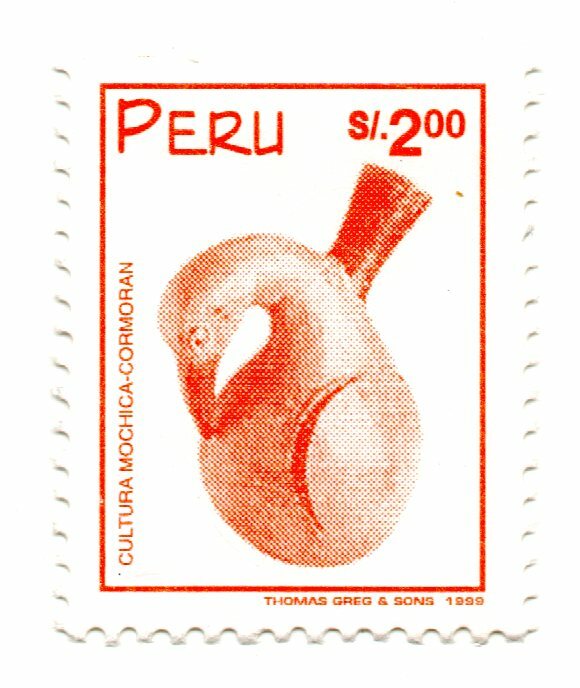 Ancient Ceramic Mochica Culture: Cormoran, S/. 2.00, Perú 1999, accept offers