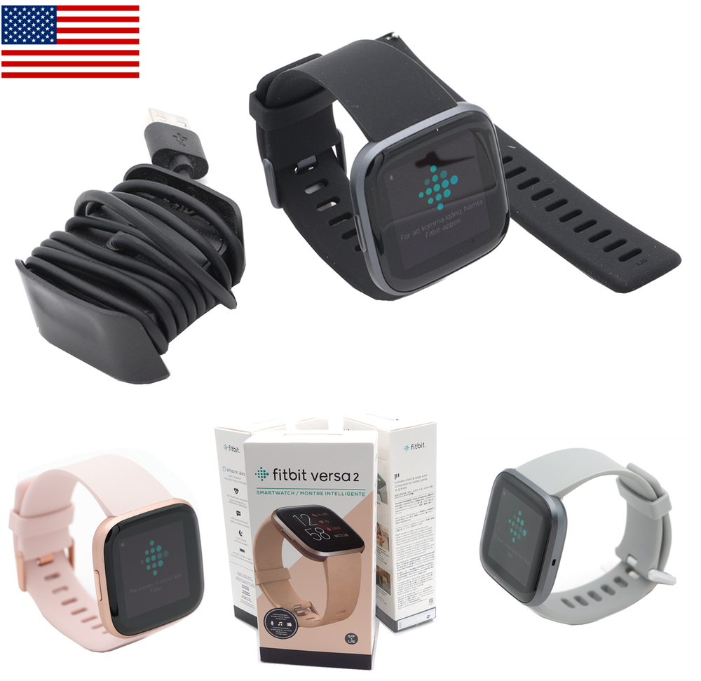 US New Fitbit Versa 2 Health & Fitness Smartwatch Authentic Activity Tracker