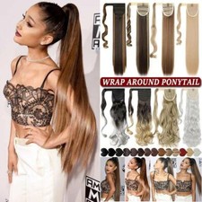NEW Hair Ponytail Clip In as Real Human Hair Extensions Wrap Around Pony Tail US