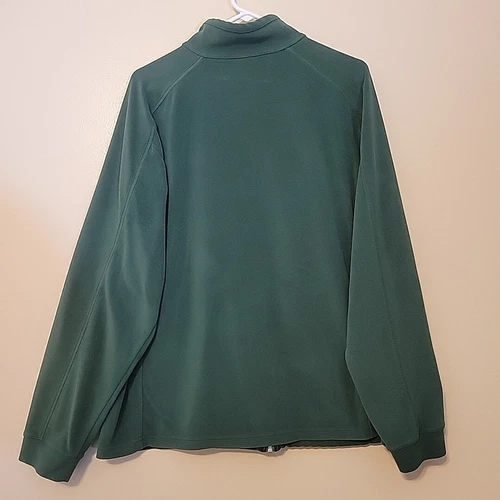 L.L. Bean Jacket Adult Large Green Fleece Full Zip Mock Neck Long Sleeve Mens image 7