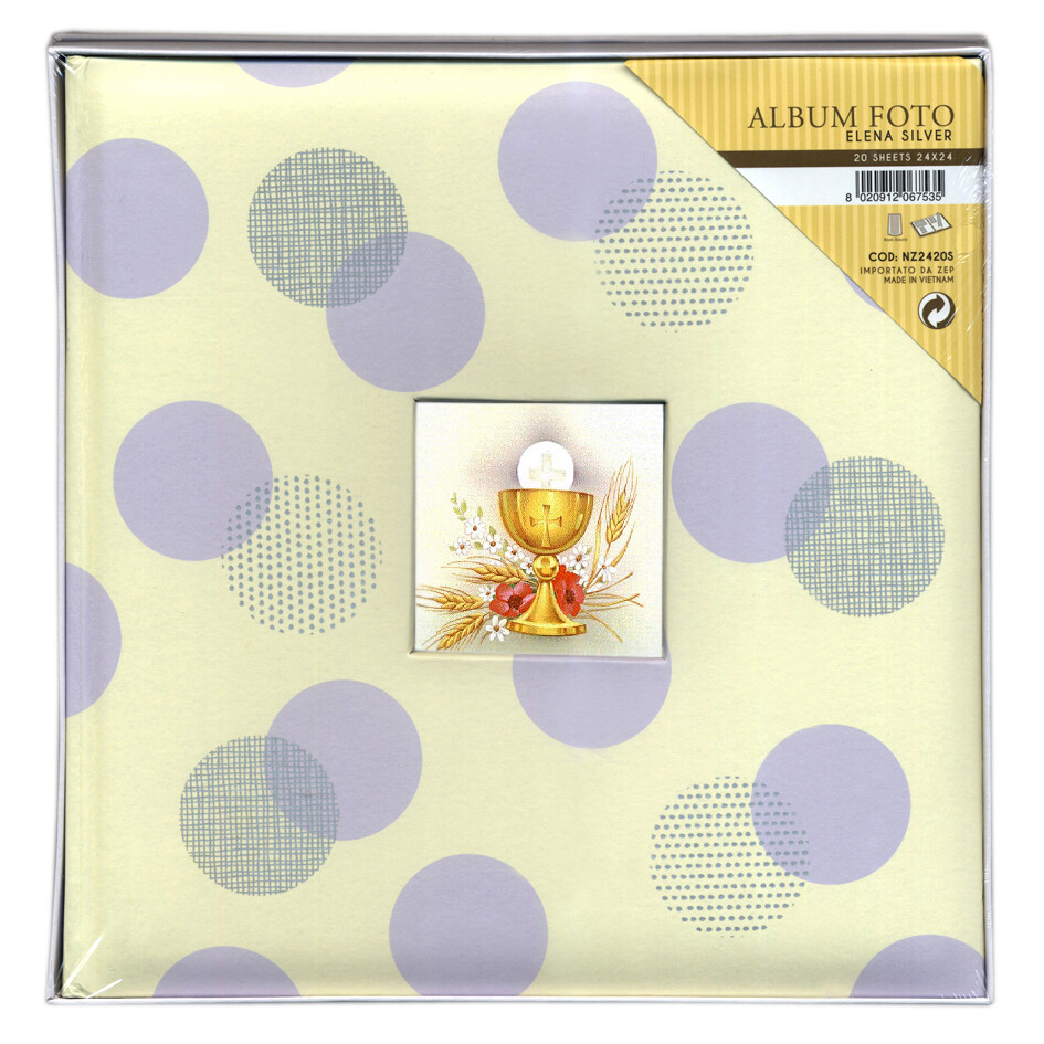 Album fotografico foto vari formati Comunione 20 fogli 24x24 - Elena Silver