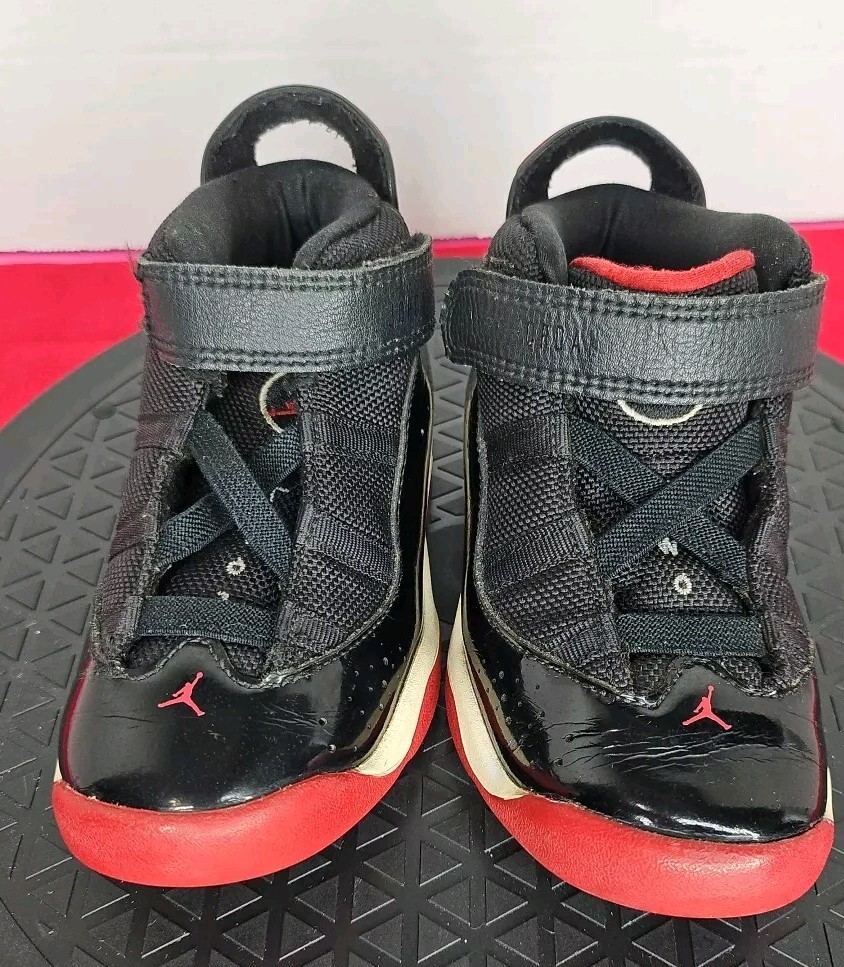 Nike Air Jordan 6 Rings TD Bred Two3 Shoes Black Red 323420-062 Toddler 9C thumbnail 10